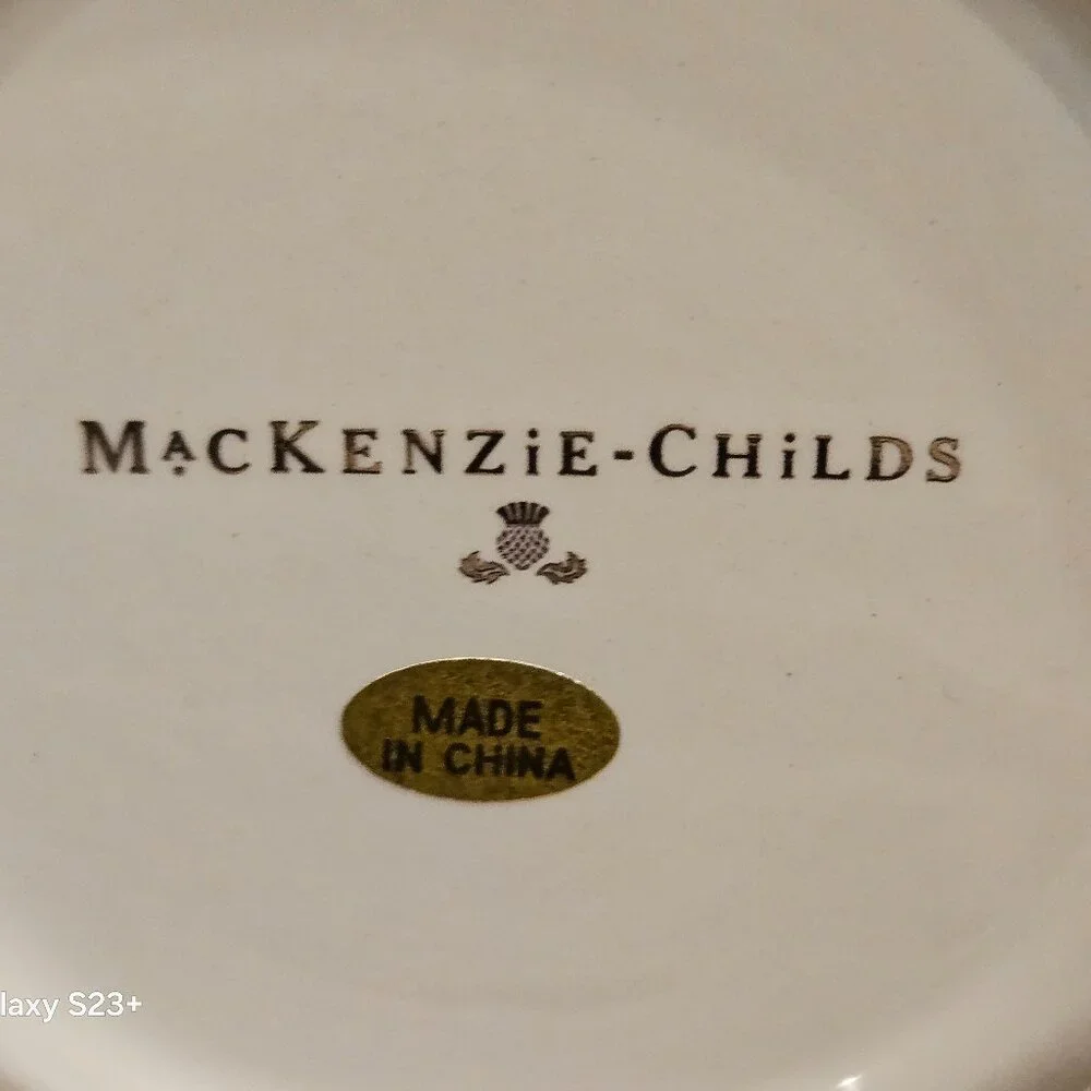 RARE MACKENZIE CHILDS HALLOWEEN BOO SCARY SKELETON CERAMIC COFFEE TEA MUG CUP